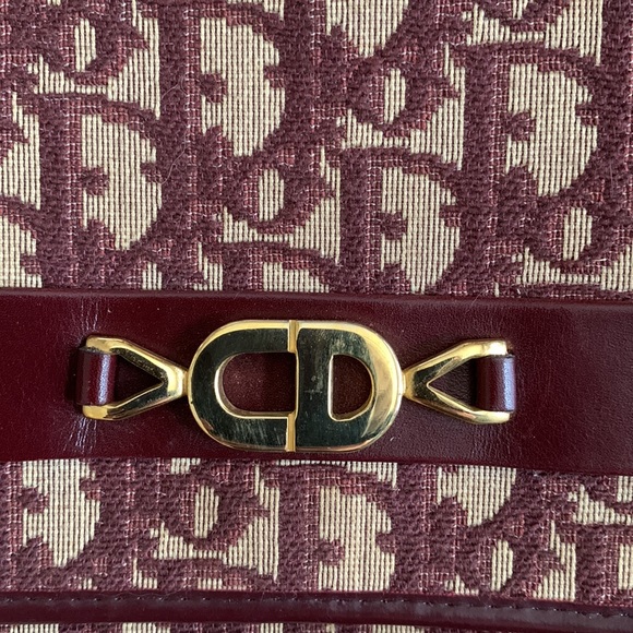 Vintage Christian Dior Burgundy Trotter Chain Shoulder Bag - Picture 2 of 11